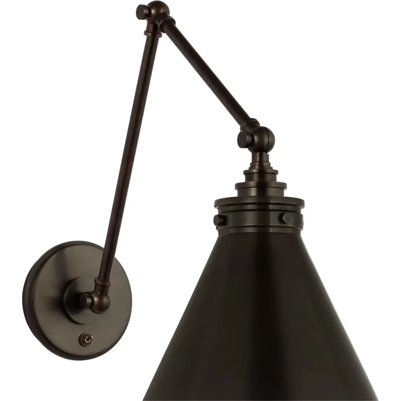 Chapman & Myers Parkington 15.5 inch 15 watt Bronze Double Library Wall Light