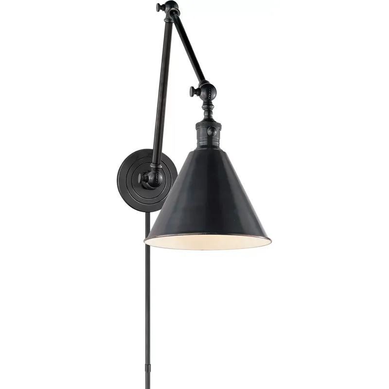 Chapman & Myers Boston3 15.5 inch 60 watt Bronze Double Arm Library Light Wall Light