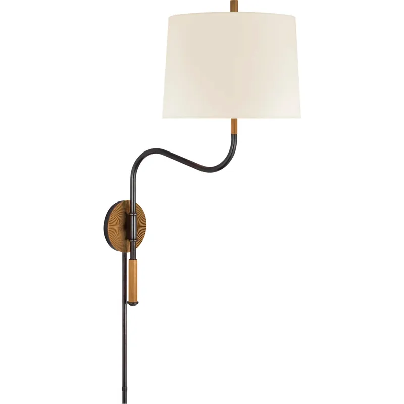 Thomas O'Brien Canto 11 inch 15 watt Bronze and Brass Swinging Wall Light, Medium