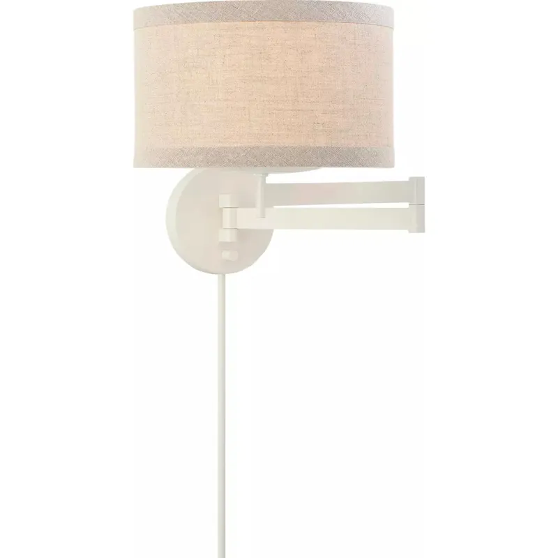 kate spade new york Walker 16 inch 60 watt Light Cream Swing Arm Sconce Wall Light in Natural Linen