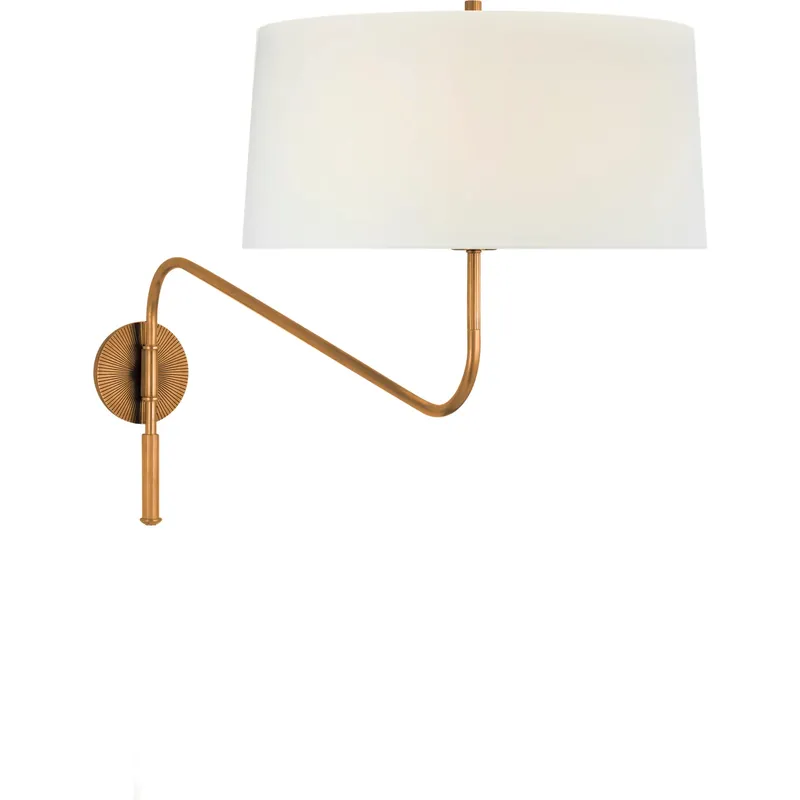 Thomas O'Brien Canto 17 inch 15 watt Hand-Rubbed Antique Brass Swinging Wall Light, Grande