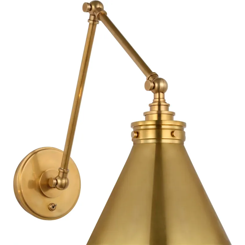 Chapman & Myers Parkington 15.5 inch 15 watt Antique-Burnished Brass Double Library Wall Light