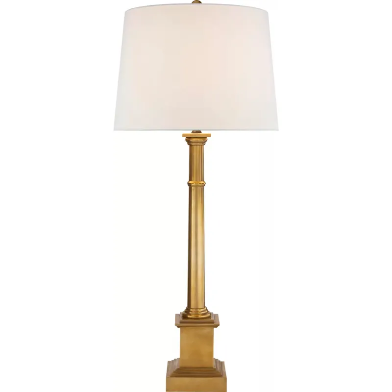 Suzanne Kasler Sjosephine 32.5 inch 150 watt Hand-Rubbed Antique Brass Table Lamp Portable Light in Linen