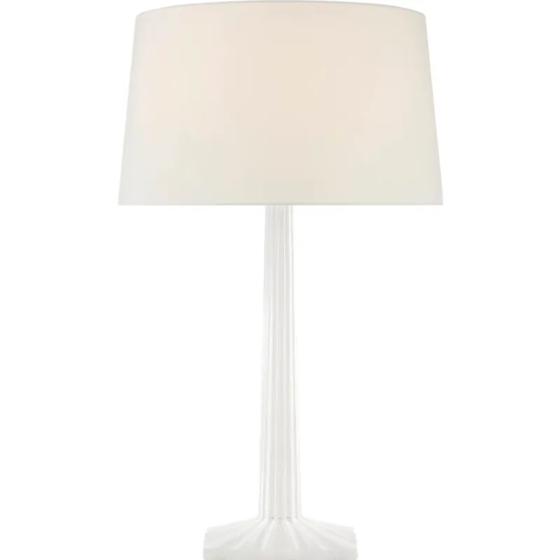 Chapman & Myers Strie 29.75 inch 100 watt Plaster White Table Lamp Portable Light in Linen