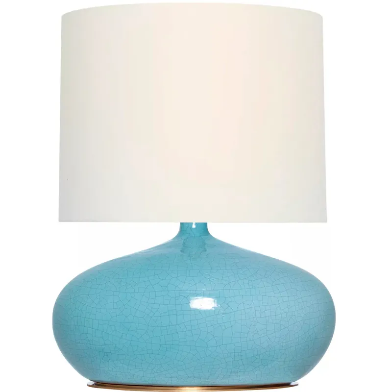 Thomas O'Brien Olinda 24.75 inch 15 watt Crackled Robin Low Table Lamp Portable Light