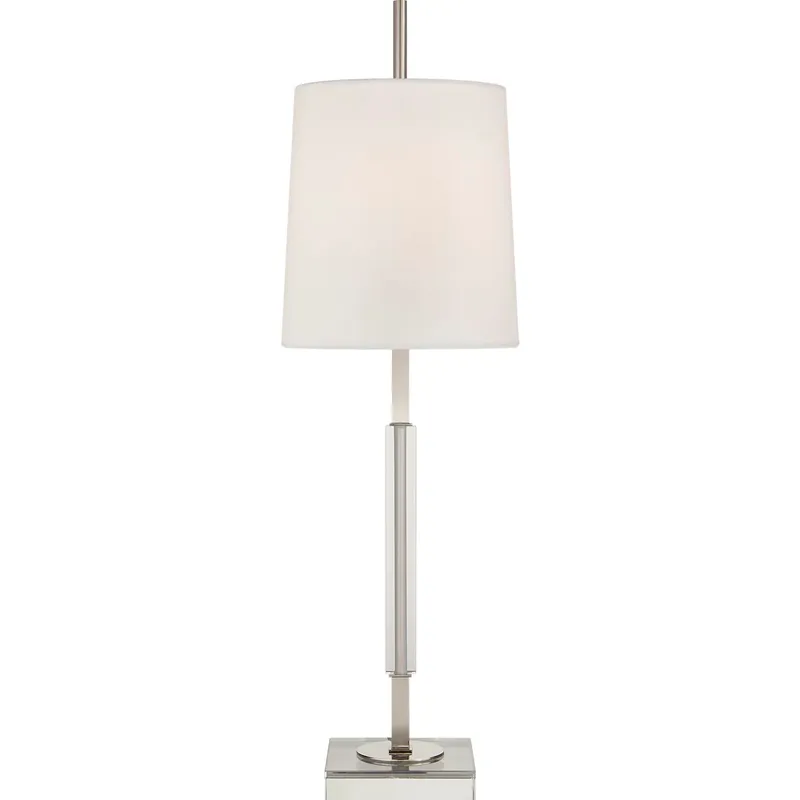 Thomas O'Brien Lexington 31.75 inch 60 watt Polished Nickel with Crystal Table Lamp Portable Light in Polished Nickel and Crystal, Medium