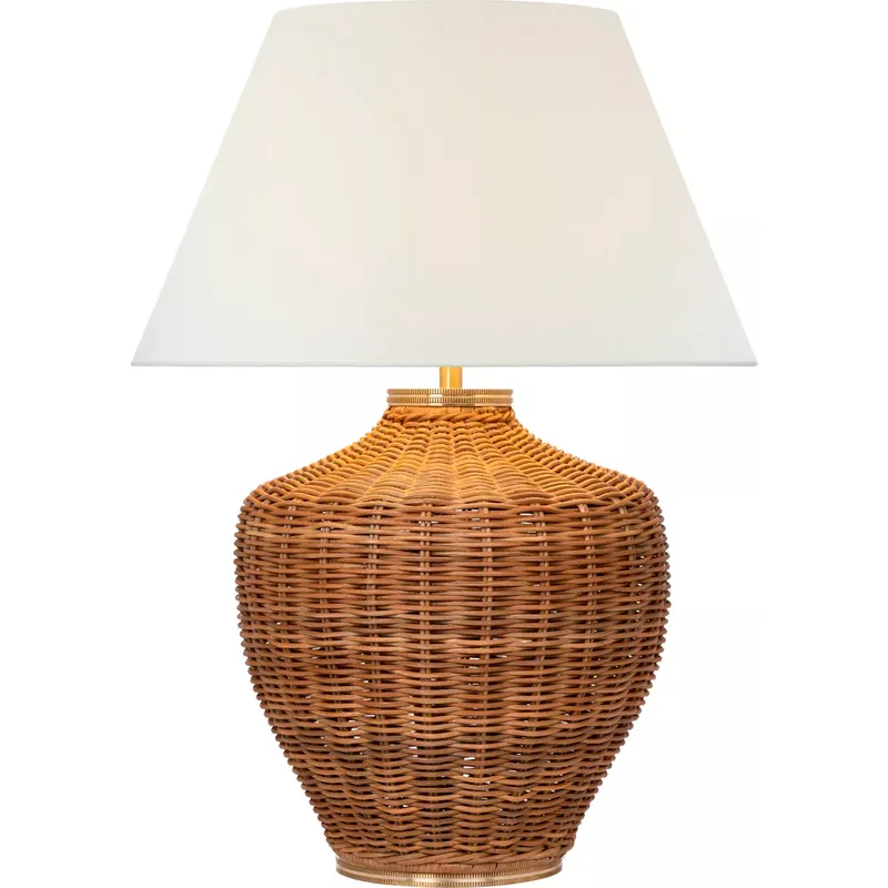 Marie Flanigan Evie 31.75 inch 15 watt Natural Wicker Table Lamp Portable Light, Large