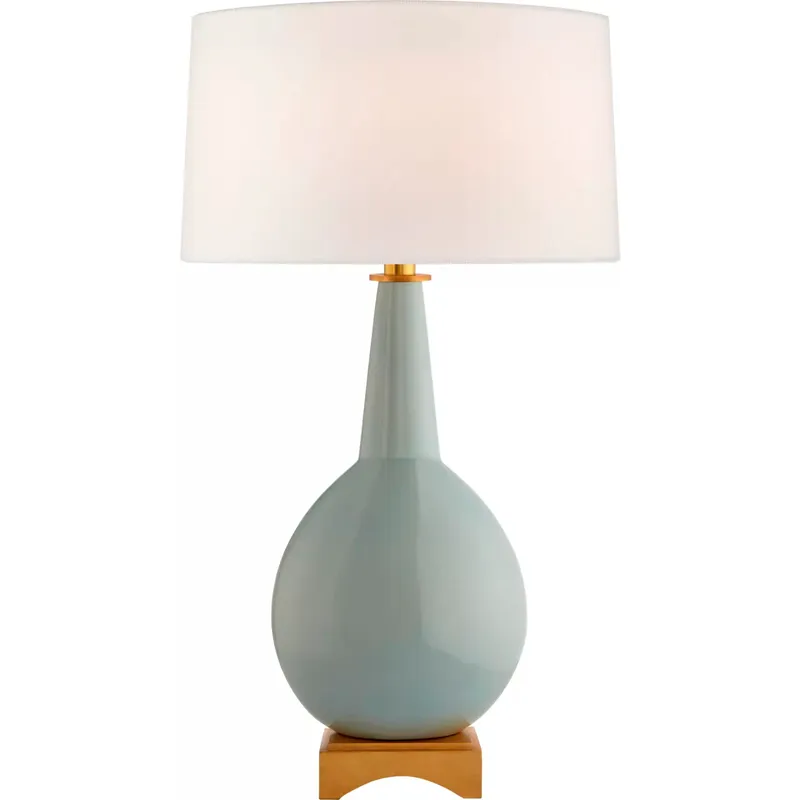 Julie Neill Antoine 30 inch 100 watt Pale Blue Table Lamp Portable Light, Large