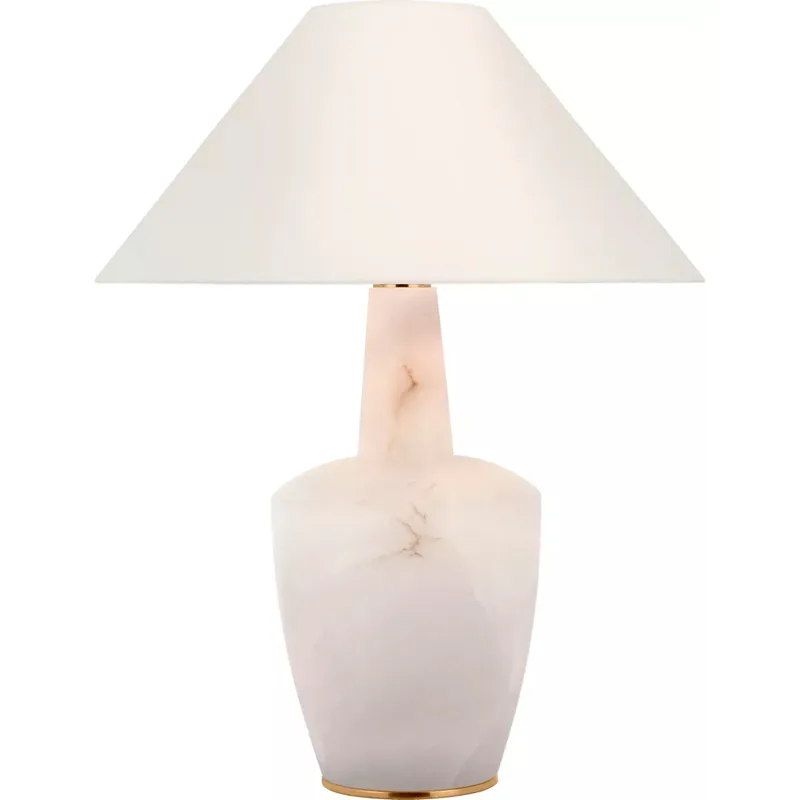 Barbara Barry Paros 31 inch 15 watt Alabaster Table Lamp Portable Light in Linen 2