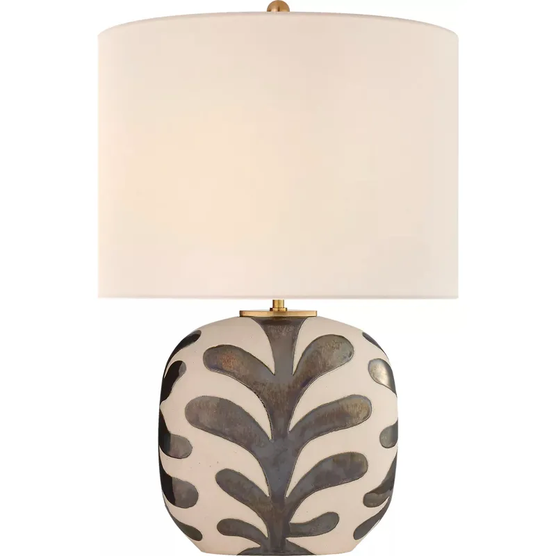 kate spade new york Parkwood 23.75 inch 60 watt Natural Bisque and Black Pearl Table Lamp Portable Light, Medium