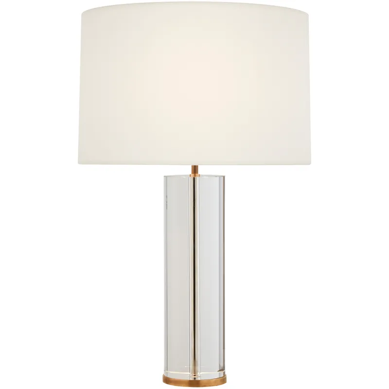AERIN Lineham 29.5 inch 5 watt Crystal and Hand-Rubbed Antique Brass Cordless Table Lamp Portable Light