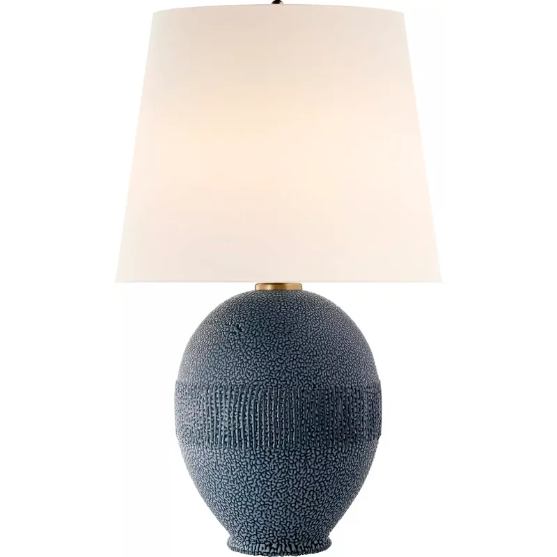 AERIN Toulon 27.25 inch 75 watt Beaded Blue Table Lamp Portable Light in Beaded Blue Porcelain