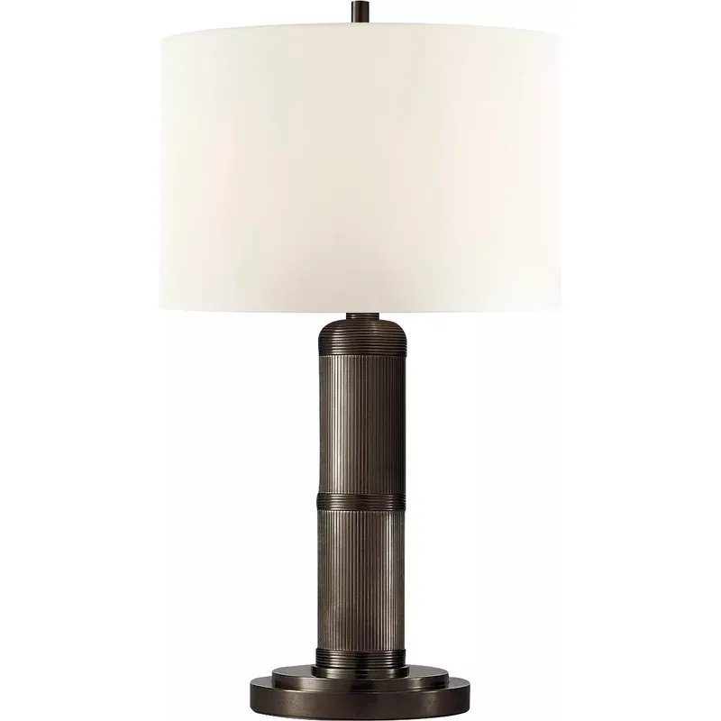 Thomas O'Brien Longacre 16 inch 25 watt Bronze Table Lamp Portable Light in Linen, Small