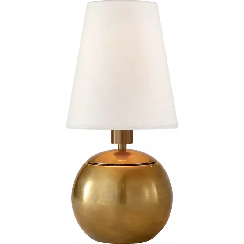 Thomas O'Brien Terri 10.25 inch 40 watt Hand-Rubbed Antique Brass Accent Lamp Portable Light in Linen