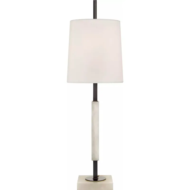 Thomas O'Brien Lexington 31.75 inch 60 watt Bronze Table Lamp Portable Light in Bronze and Alabaster, Medium