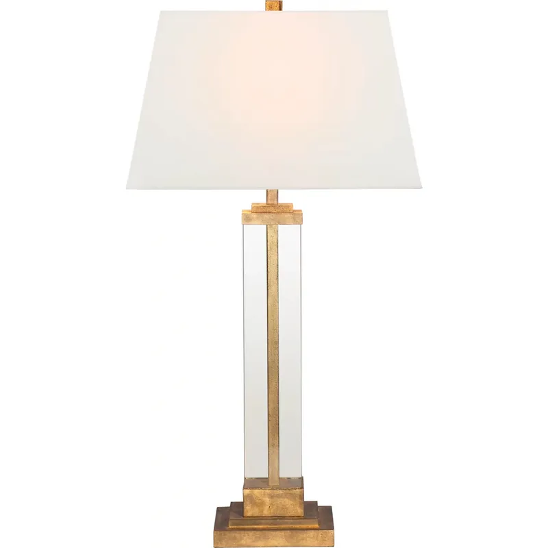 Studio VC Wright 33 inch 150 watt Gilded Iron Table Lamp Portable Light in Linen