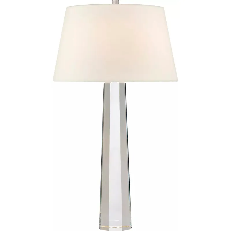 Chapman & Myers Fluted Spire 31.5 inch 150 watt Crystal Table Lamp Portable Light in Linen, Large