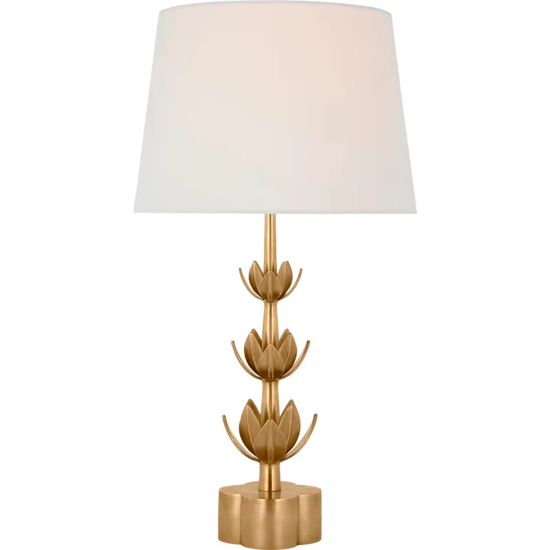 Julie Neill Alberto 32.25 inch 100 watt Antique-Burnished Brass Triple Table Lamp Portable Light, Large