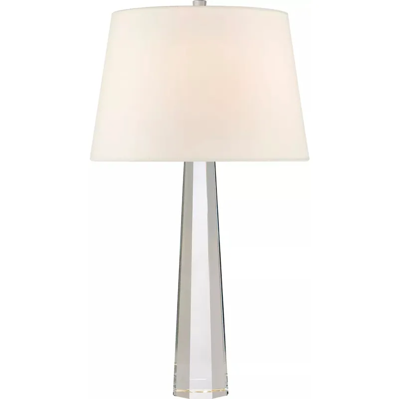 Chapman & Myers Fluted Spire 25 inch 150 watt Crystal Table Lamp Portable Light in Linen, Medium