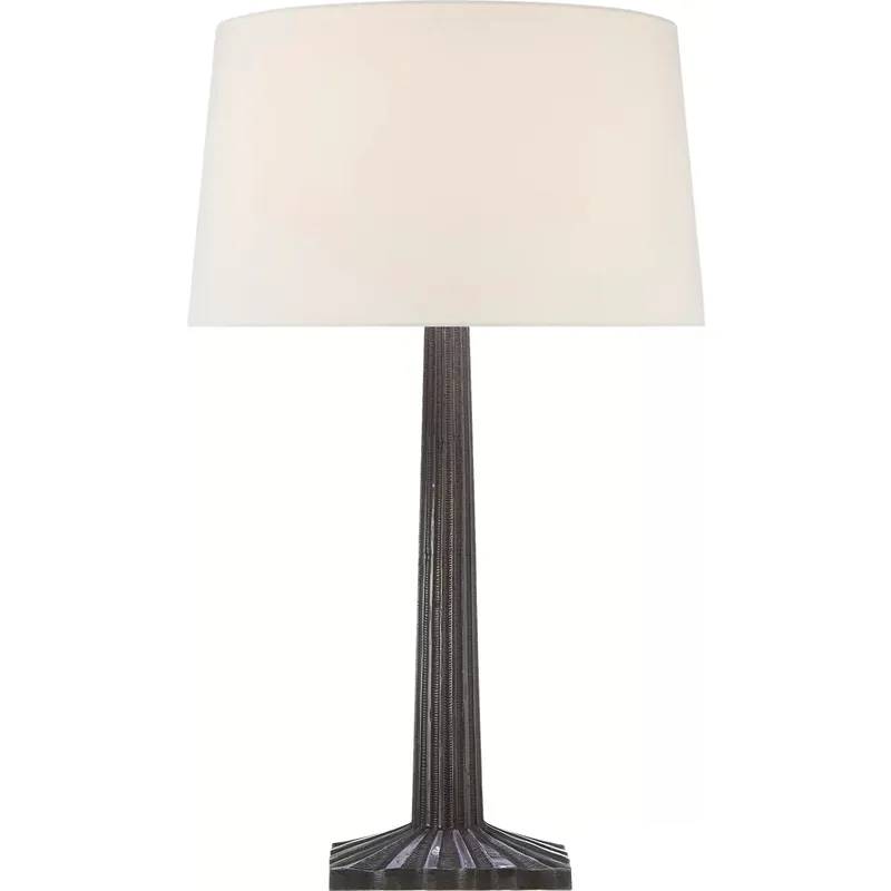 Chapman & Myers Strie 29.75 inch 100 watt Aged Iron Table Lamp Portable Light in Linen