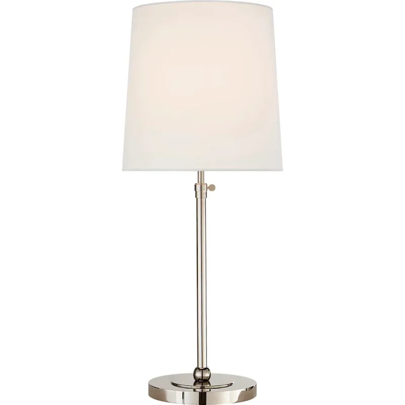 Thomas O'Brien Bryant 27.5 inch 60 watt Polished Nickel Table Lamp Portable Light in Linen, Large