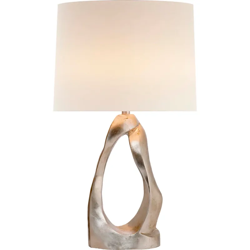AERIN Cannes2 31 inch 150 watt Burnished Silver Leaf Table Lamp Portable Light