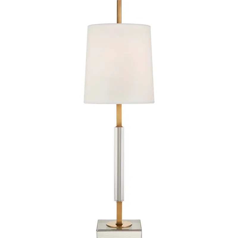 Thomas O'Brien Lexington 31.75 inch 60 watt Hand-Rubbed Antique Brass with Crystal Table Lamp Portable Light, Medium