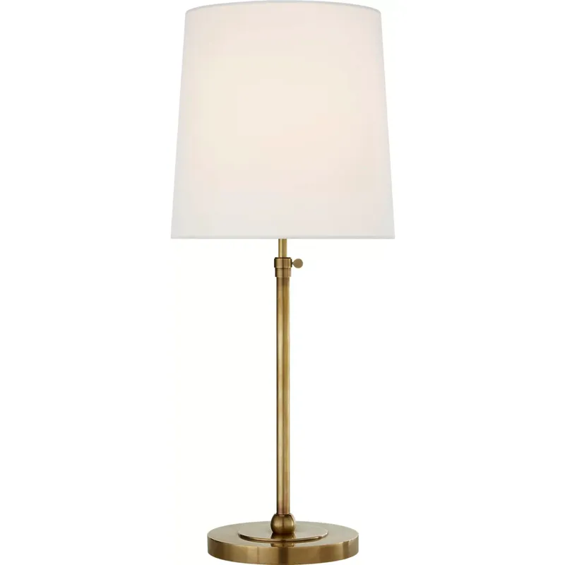 Thomas O'Brien Bryant 27.5 inch 60 watt Hand-Rubbed Antique Brass Table Lamp Portable Light in Linen, Large