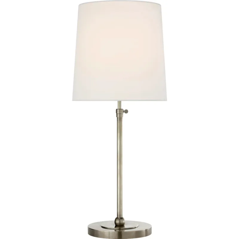 Thomas O'Brien Bryant 27.5 inch 60 watt Antique Nickel Table Lamp Portable Light in Linen, Large