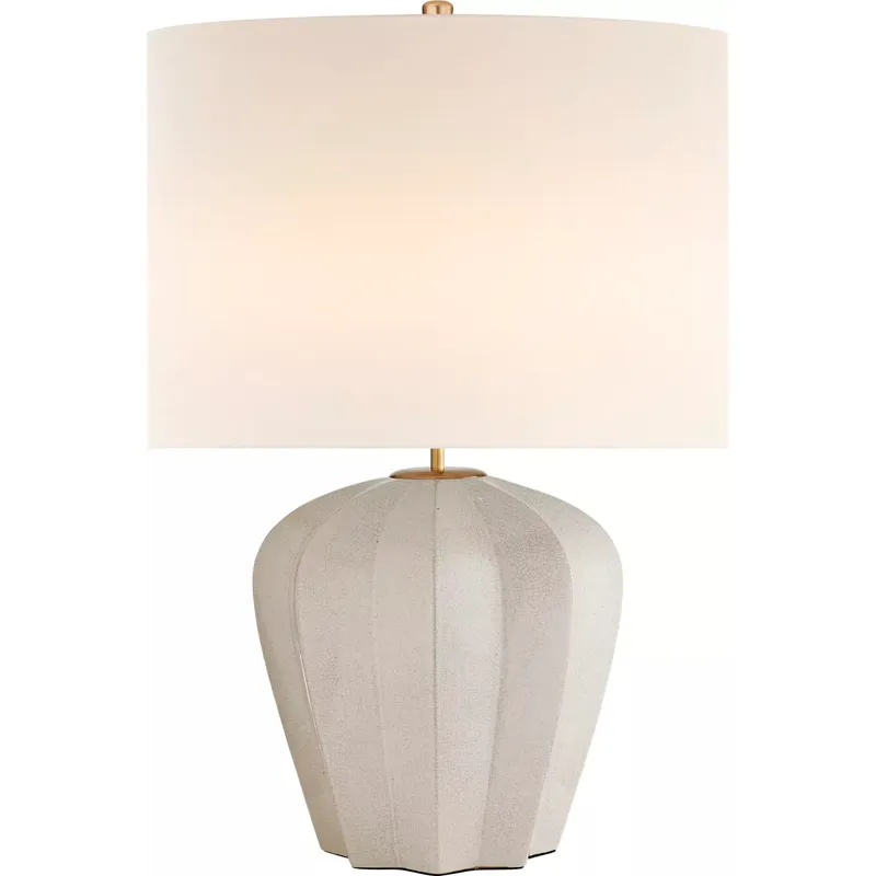 AERIN Pierrepont 30 inch 75 watt Bone Craquelure Table Lamp Portable Light, Medium