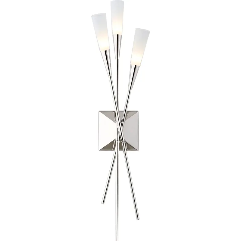 Chapman & Myers Stellar LED 6 inch Polished Nickel Triple Tail Sconce Wall Light