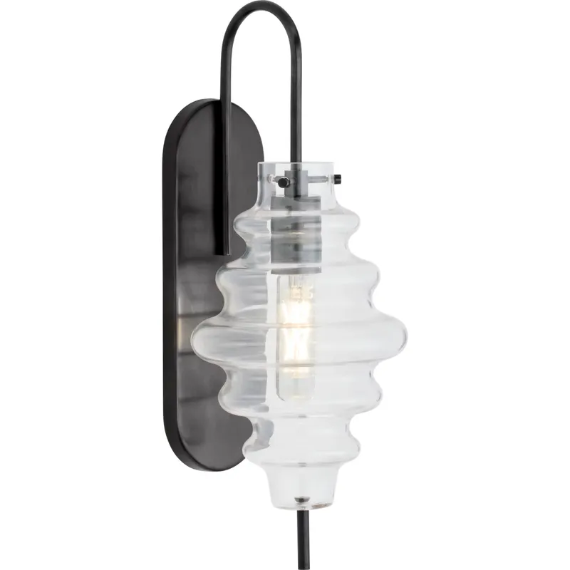 Kelly Wearstler Tableau 1 Light 6.75 inch Bronze Sconce Wall Light in Clear Glass, Large