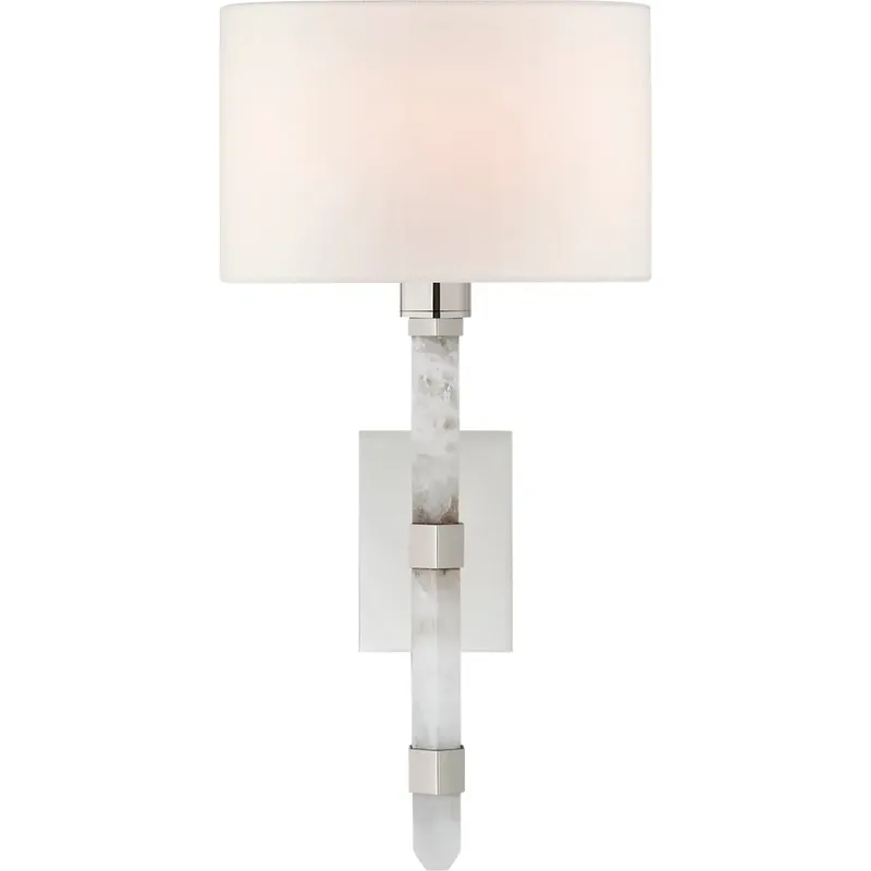 Suzanne Kasler Adaline 1 Light 7.5 inch Polished Nickel Tail Sconce Wall Light in Polished Nickel and Quartz, Small