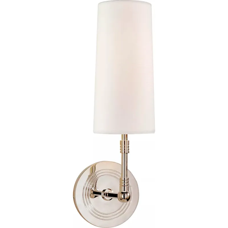 Thomas O'Brien ZIYI 1 Light 4.75 inch Polished Nickel Sconce Wall Light in Linen