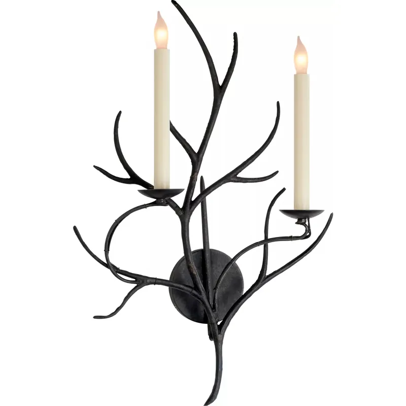Chapman & Myers Branch 2 Light 15 inch Aged Iron Sconce Wall Light