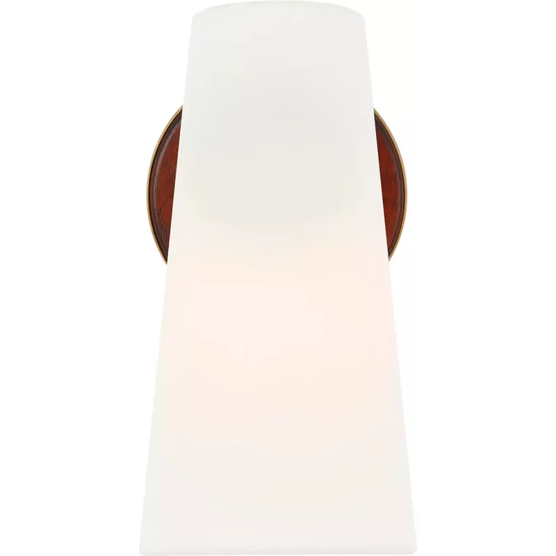 AERIN Olina LED 5 inch Hand-Rubbed Antique Brass and Mahogany Sconce Wall Light