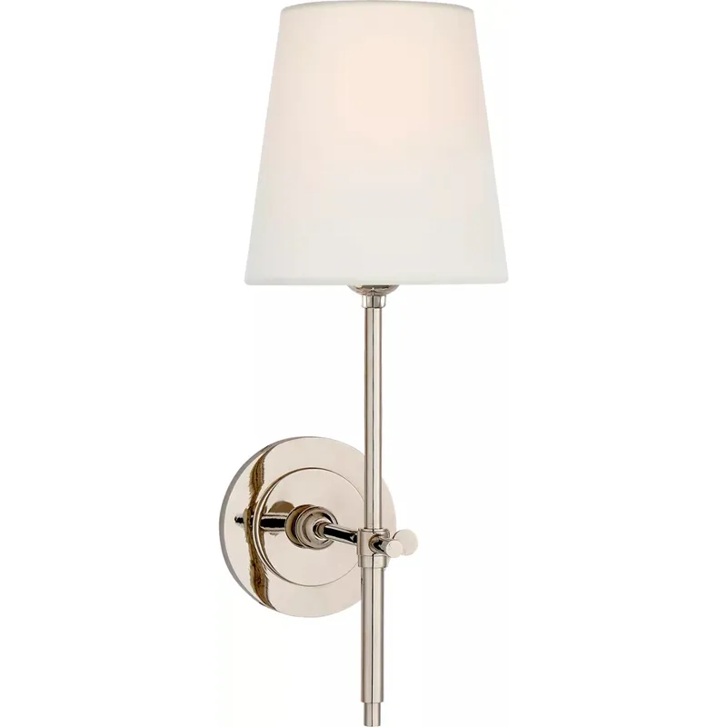 Thomas O'Brien Bryant 1 Light 5.5 inch Polished Nickel Sconce Wall Light in Linen