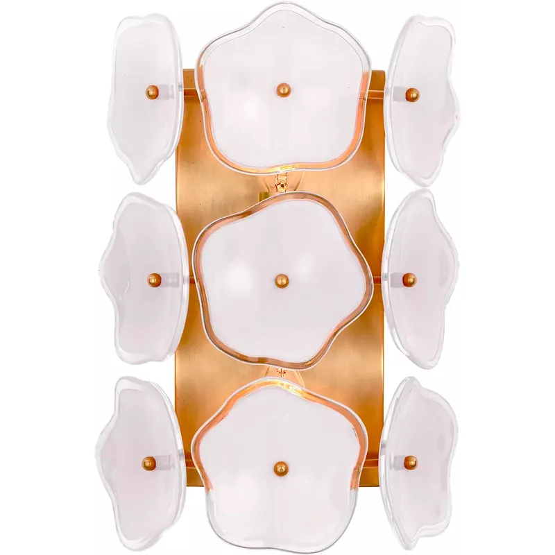 kate spade new york Leighton 2 Light 7.75 inch Soft Brass Sconce Wall Light in Cream Tinted Glass, Small