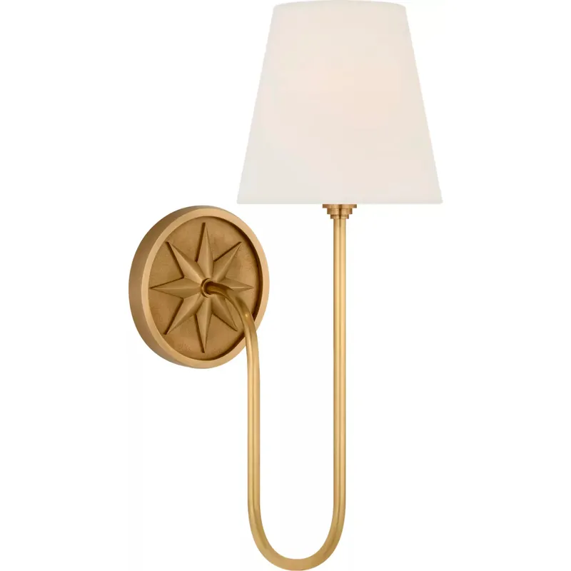 Chapman & Myers Polaris LED 6 inch Antique-Burnished Brass Single Sconce Wall Light