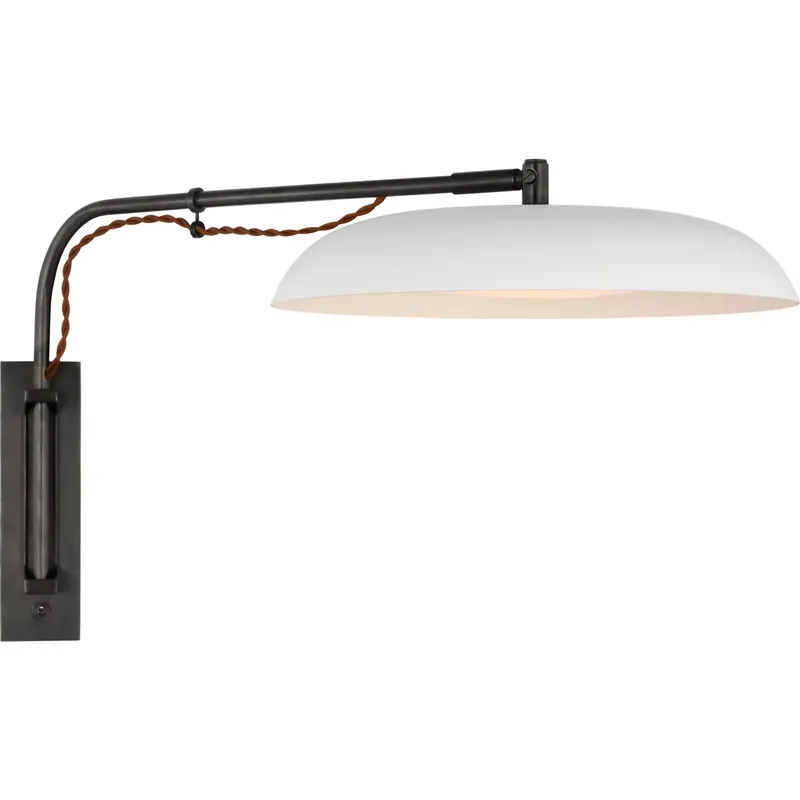 Amber Lewis Cyrus LED 14 inch Bronze and White Articulating Wall Light, Medium