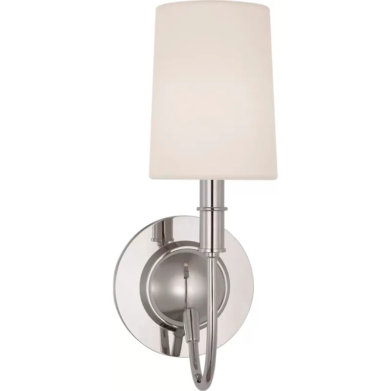 Thomas O'Brien Elkins 1 Light 5.5 inch Polished Nickel Sconce Wall Light in Linen