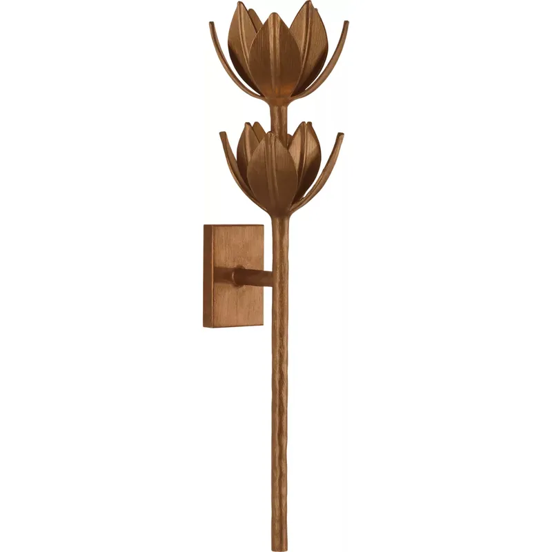 Julie Neill Alberto LED 6.75 inch Antique Bronze Leaf Two Tier Sconce Wall Light, Large