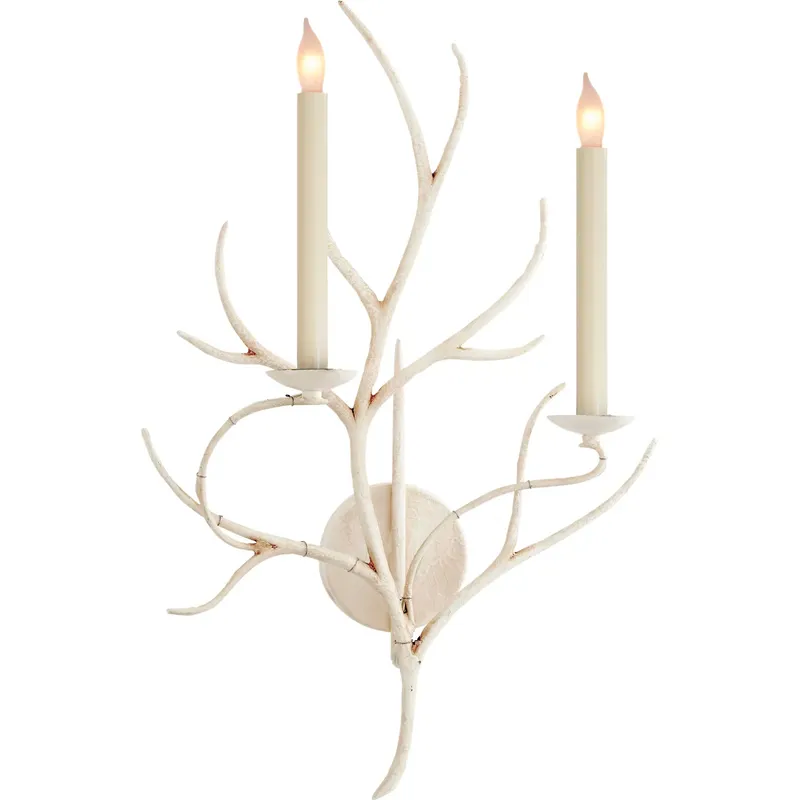 Chapman & Myers Branch 2 Light 15 inch Old White Sconce Wall Light