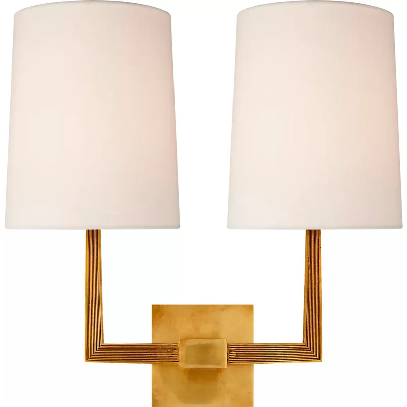 Barbara Barry Ojai 2 Light 16.5 inch Soft Brass Double Sconce Wall Light, Large