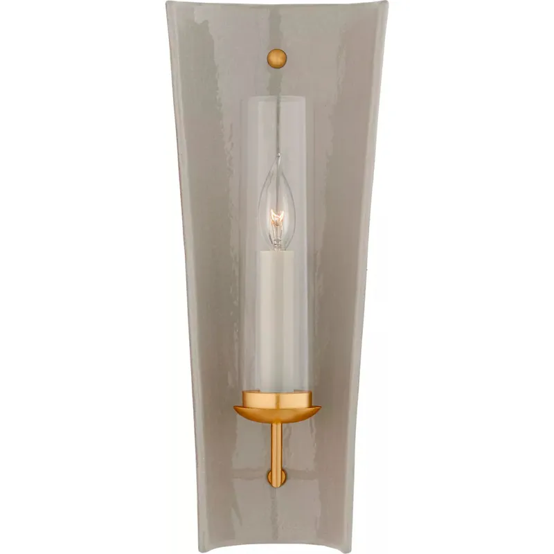 Chapman & Myers Downey 1 Light 7.25 inch Shellish Gray and Gild Reflector Sconce Wall Light, Medium