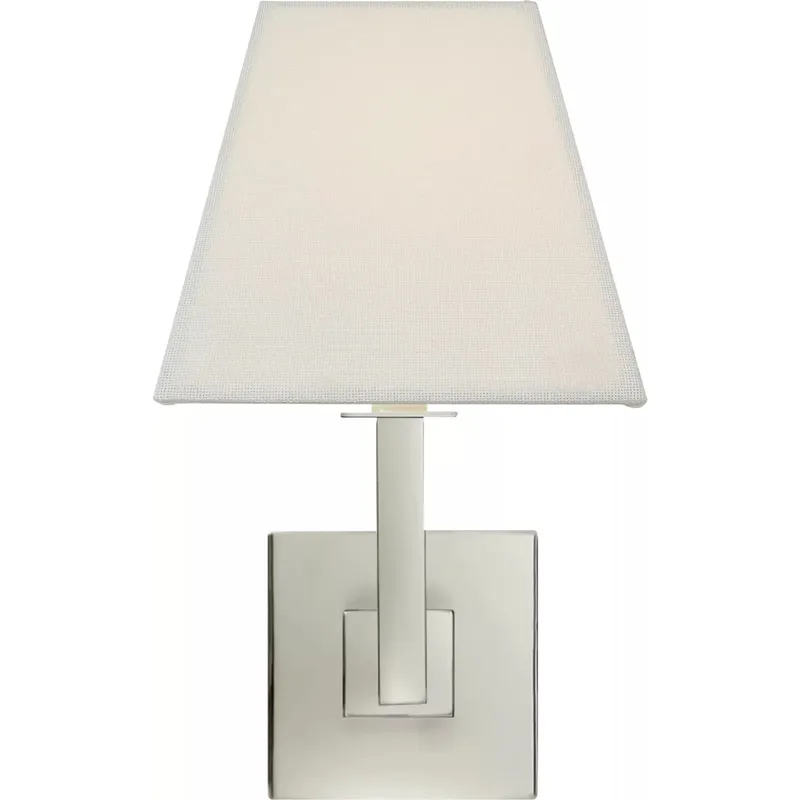 Architectural Wall 1 Light 7 inch Polished Nickel Wall Sconce Wall Light in Square Linen