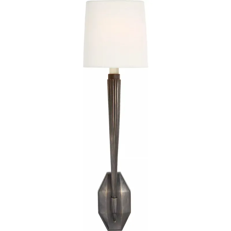 Chapman & Myers Ruhlmann 1 Light 6.25 inch Bronze Single Sconce Wall Light in Linen