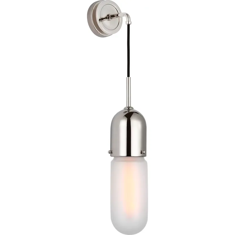 Thomas O'Brien Junio LED 4.25 inch Polished Nickel Wall Light in Frosted Glass