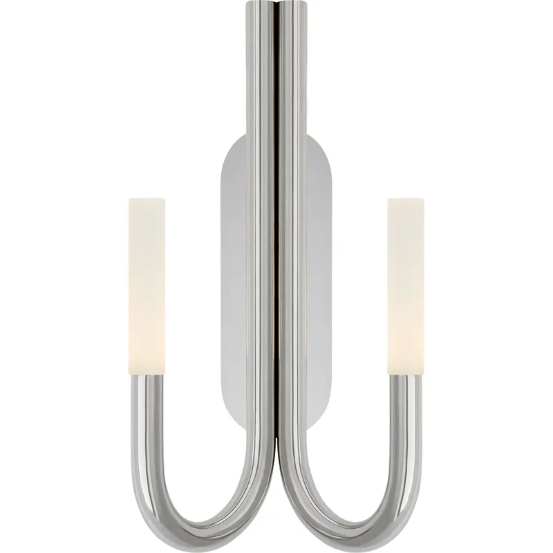 Kelly Wearstler Rousseau LED 10 inch Polished Nickel Double Wall Sconce Wall Light in Etched Crystal