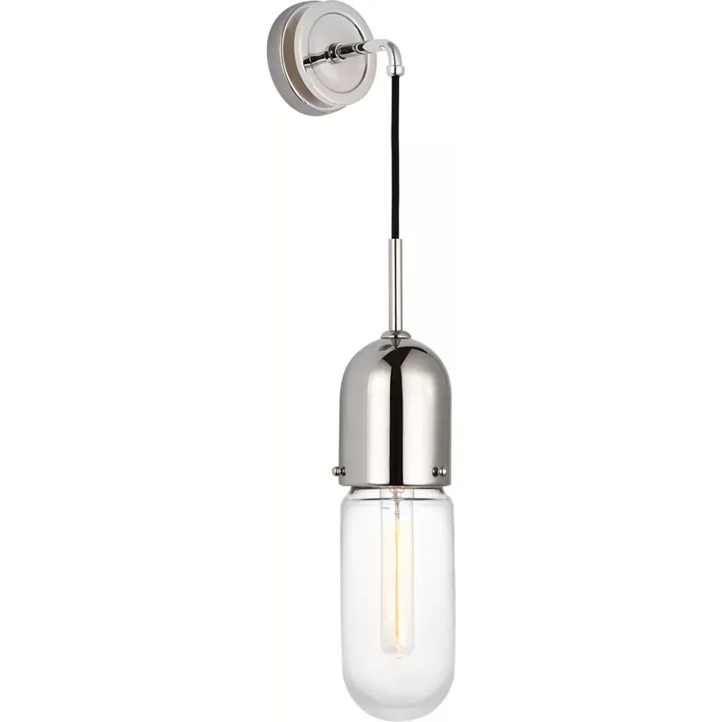 Thomas O'Brien Junio LED 4.25 inch Polished Nickel Wall Light in Clear Glass